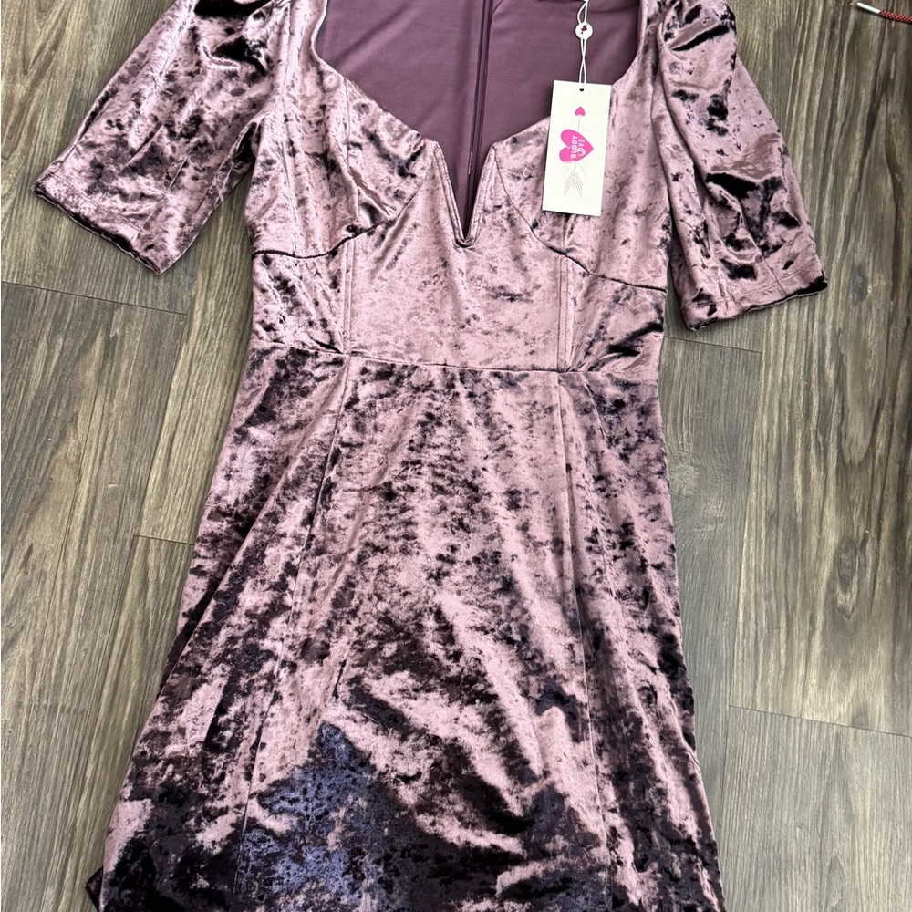 Buddy Love Velvet Mauve Mini Dress